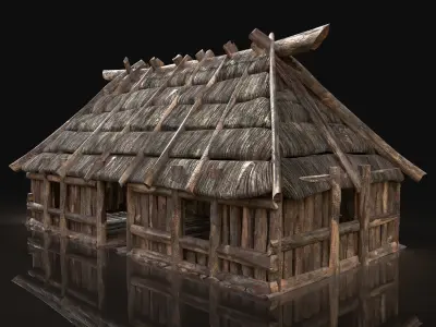 NEXT GEN AAA FANTASY MEDIEVAL VIKING WOODEN COTTAGE HOUSE Low-poly 3D model