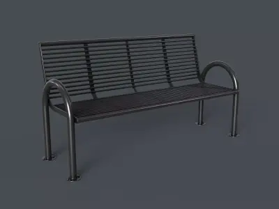 Metal Modern Bench 20 PBR Game Ready Low-poly 3D model