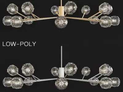 RH Boule De Cristal Round Cluster Chandelier low poly 3d model Low-poly 3D model