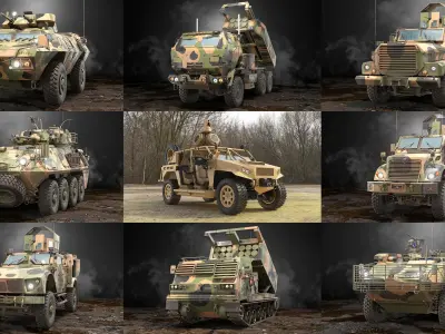  American Wheeled And Tracked Military Vehicles 9 in 1 PBR Vol 2 