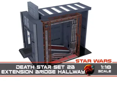 Set 2b - Death Star Extention Bridge Hallway 1-18 Scale 3D Model Pack