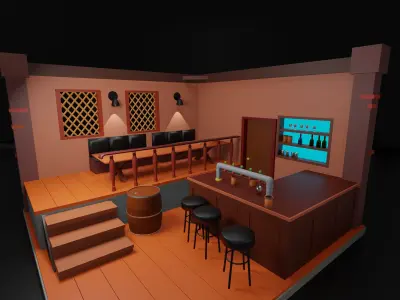 Pub from 19th century 3D model