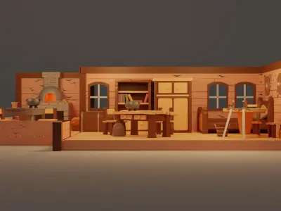 Medieval Furniture Set 3D print model