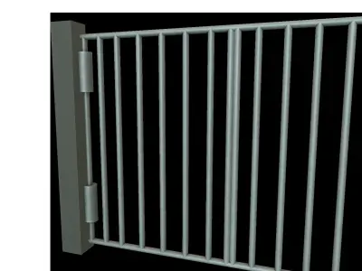3D Gate metal Low-poly 3D model