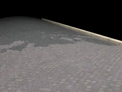 Aspalt and paving low poly street  Low-poly 3D model