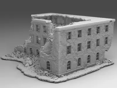 Destroyed house 3D print model