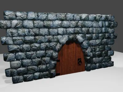 Castle Door Medieval - Porta Low-poly 3D model
