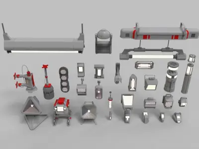 sci fi lighting 9 3D model