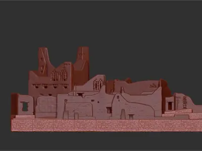 Al-Turaif UNESCO world heritage -DESTROYED Low-poly 3D model