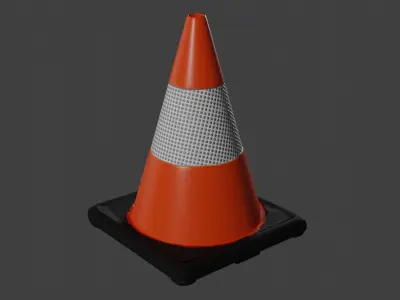 Photorealistic Traffic Cone  3D model