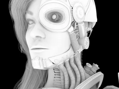 cyborg sci-fi challenge 3D model