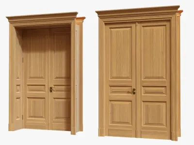 Door classic with portal 01 double 3D model