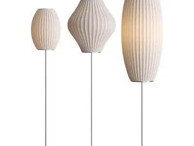 Bubble Lotus Floor Lamp Herman Miller Nelson Cigar 3D model