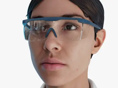  Female Scientist Rigged Character 