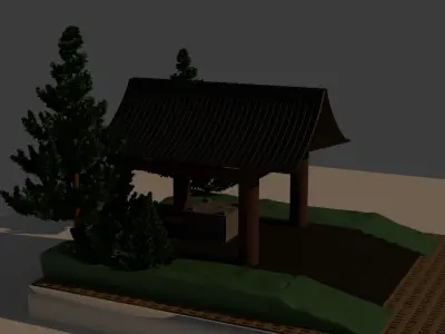 Japanese mini-temple  3D model