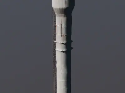 Water Tower Low-poly 3D model 4