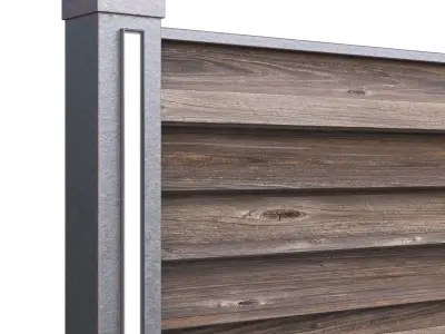 Wooden fence Low-poly 3D model shop