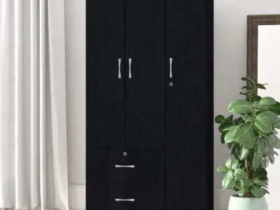 Black Blankenship Door Armoire 3D model