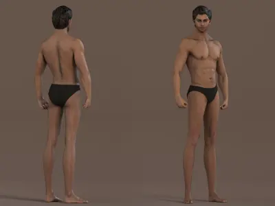 Male Base Rig Low-poly 3D model