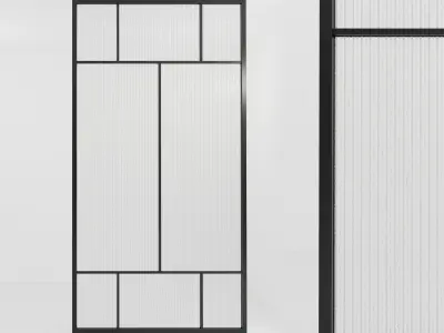 1 Glass partition door Set  9 partition models 3D Model Pack