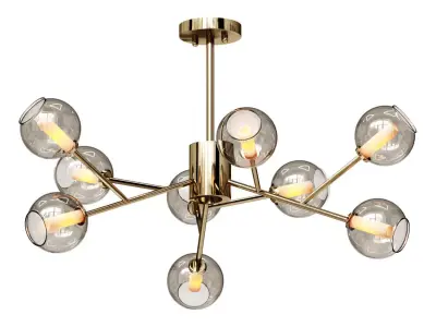 Suspended chandelier Orion M brass color 3D model