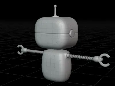 Sweet fly Robot white grey and blue color 3D model