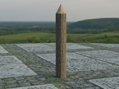 Defensive Logs and Spikes Low-poly 3D model