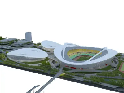 National Stadium appearance Low-poly 3D model