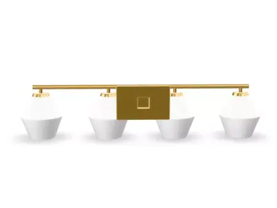 Light Brushed Gold Mid Century Modern Vanity Light Low-poly 3D model