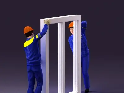 builders with window 1090 3D model