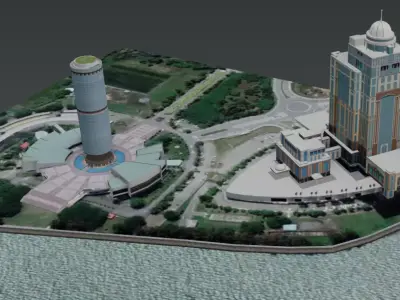 Kinabalu and Tun Mustapha Tower 3D model Low-poly 3D model