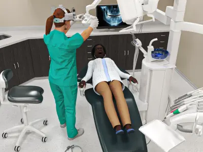  Dental Office with Doctor and Patient Fur 