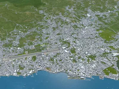 Zamboanga City Philippines 65km Low-poly 3D model