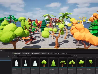 Low Poly Trees Pack Assets Low-poly 3D model