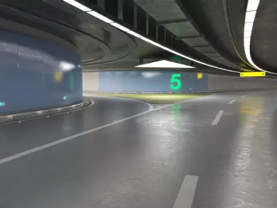 Tileable road tunnel 02 Low-poly 3D model