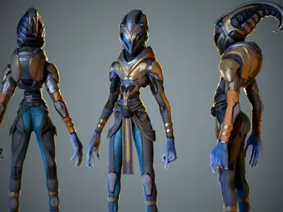 Alien Striscils Low-poly 3D model
