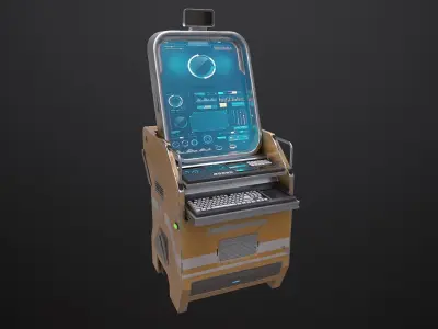 Sci-fi Terminal4 Low-poly 3D model