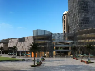 Shopping Center in City Downtown 3D model