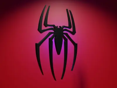 Spiderman 3D Logo Low-poly 3D model