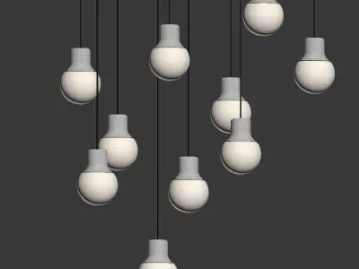 Mass Pendant Light Gold Andtradition 3D model