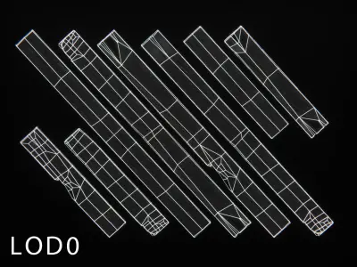 Wooden Planks Low-poly 3D model order