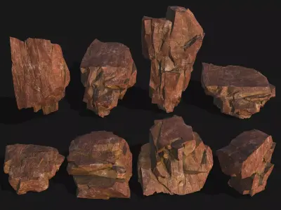 desert rocks - 3D Models PBR Pack 09 Low-poly 3D model