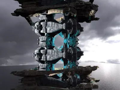 Energy towers Sci-Fi kit bash 2  3D model