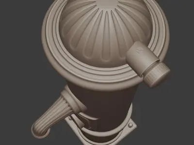 Vintage fountain bollard with knob scale at several scales 3D model
