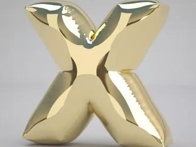 X Balloon Gold 3D model