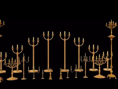 church candle light stand 3D model