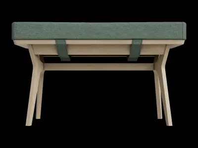 End Of Table Dining Bench Bay Green And Oak 3D model