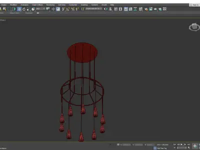 10 Carats LED Chandelier Low-poly 3D model