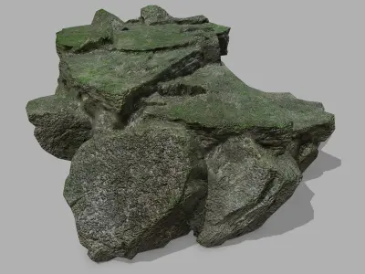 Stair rock Low-poly 3D model