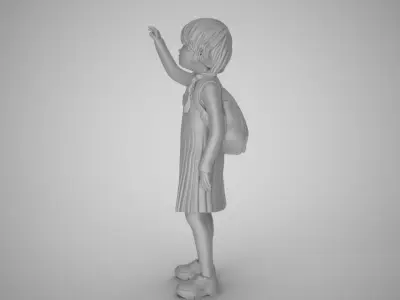 Little Girl Looking at the Sky 3D print model